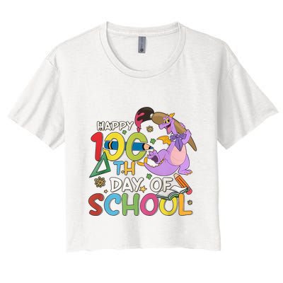 Figgment Happy 100th Days Of School Teacher Funny Student Love Crop Top