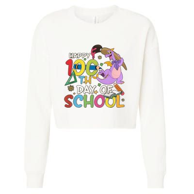 Figgment Happy 100th Days Of School Teacher Funny Student Love Cropped Pullover Crew