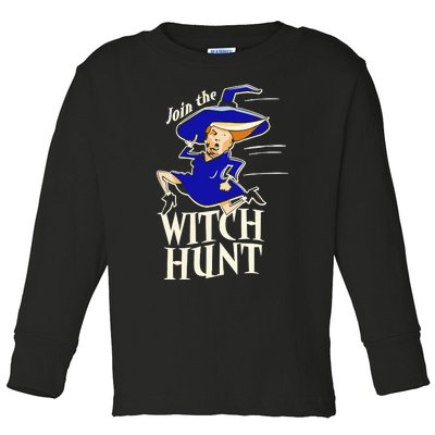 Funny Halloween 2024 Donald Trump Join The Witch Hunt Toddler Long Sleeve Shirt