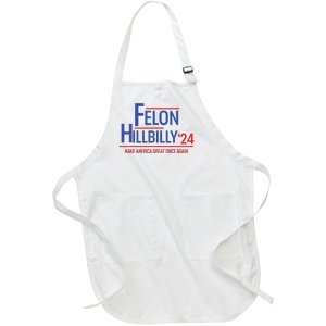 Felon Hillbilly 2024 Trump Vance 2024 2024 Election Full-Length Apron With Pockets