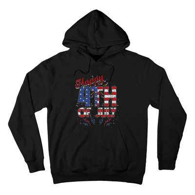 Fireworks Happy 4th Of July US Flag American 4th Of July Hoodie