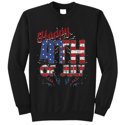 Fireworks Happy 4th Of July US Flag American 4th Of July Sweatshirt