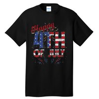 Fireworks Happy 4th Of July US Flag American 4th Of July Tall T-Shirt