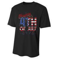 Fireworks Happy 4th Of July US Flag American 4th Of July Performance Sprint T-Shirt