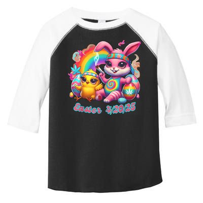 Funny Happy 420 Easter Bunny Chick Smoking Weed Cannabis Toddler Fine Jersey T-Shirt