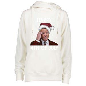 Funny Happy 4th Of July Joe Biden Costume Santa Great Gift Meaningful Gift Womens Funnel Neck Pullover Hood