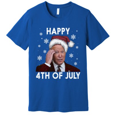 Funny Happy 4th Of July Joe Biden Costume Santa Great Gift Meaningful Gift Premium T-Shirt