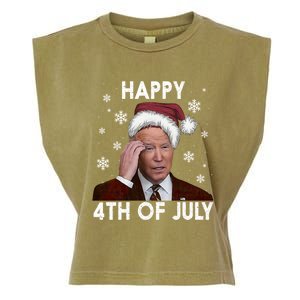 Funny Happy 4th Of July Joe Biden Costume Santa Great Gift Meaningful Gift Garment-Dyed Women's Muscle Tee