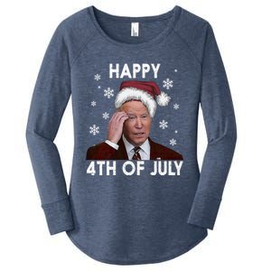 Funny Happy 4th Of July Joe Biden Costume Santa Great Gift Meaningful Gift Women's Perfect Tri Tunic Long Sleeve Shirt