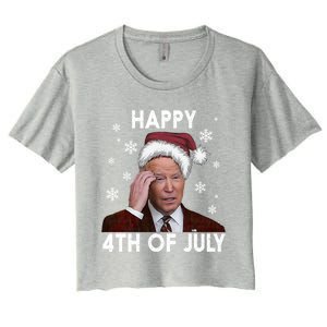 Funny Happy 4th Of July Joe Biden Costume Santa Great Gift Meaningful Gift Women's Crop Top Tee