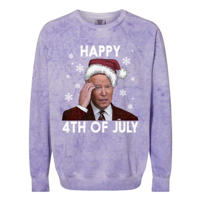 Funny Happy 4th Of July Joe Biden Costume Santa Gift Funny Gift Colorblast Crewneck Sweatshirt