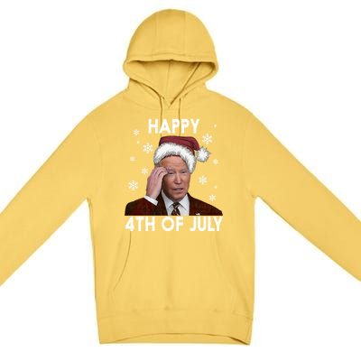 Funny Happy 4th Of July Joe Biden Costume Santa Gift Funny Gift Premium Pullover Hoodie