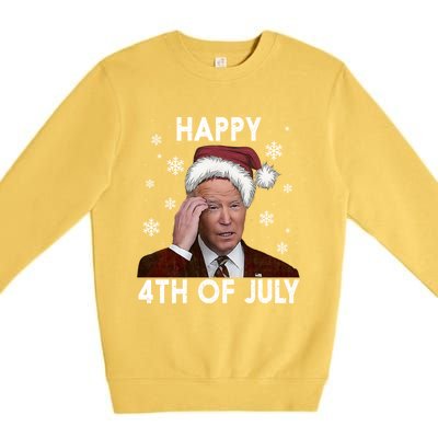 Funny Happy 4th Of July Joe Biden Costume Santa Gift Funny Gift Premium Crewneck Sweatshirt