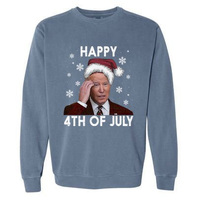 Funny Happy 4th Of July Joe Biden Costume Santa Gift Funny Gift Garment-Dyed Sweatshirt