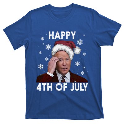 Funny Happy 4th Of July Joe Biden Costume Santa Gift Funny Gift T-Shirt