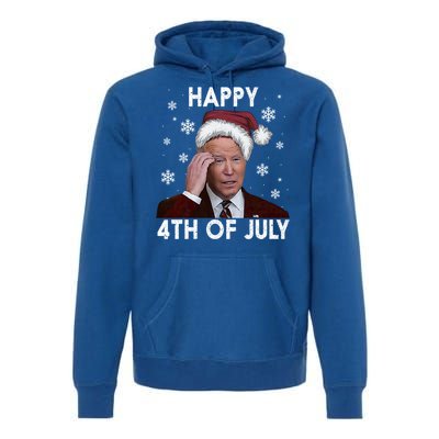 Funny Happy 4th Of July Joe Biden Costume Santa Gift Funny Gift Premium Hoodie