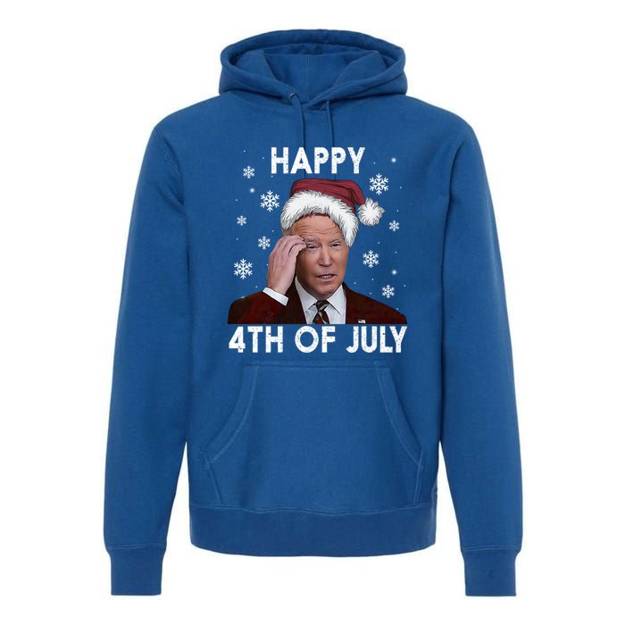 Funny Happy 4th Of July Joe Biden Costume Santa Gift Funny Gift Premium Hoodie