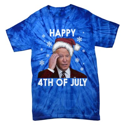 Funny Happy 4th Of July Joe Biden Costume Santa Gift Funny Gift Tie-Dye T-Shirt