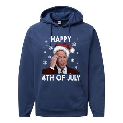 Funny Happy 4th Of July Joe Biden Costume Santa Gift Funny Gift Performance Fleece Hoodie