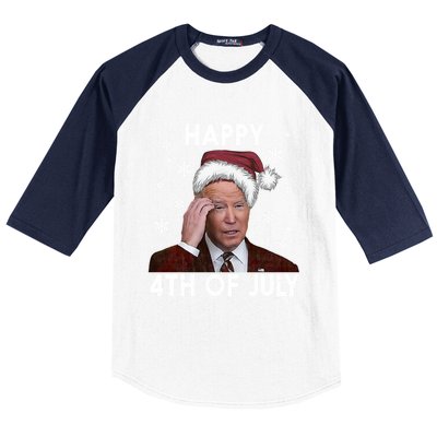 Funny Happy 4th Of July Joe Biden Costume Santa Gift Funny Gift Baseball Sleeve Shirt