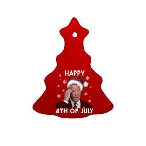 Funny Happy 4th Of July Joe Biden Costume Santa Gift Funny Gift Ceramic Tree Ornament