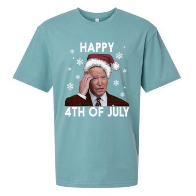 Funny Happy 4th Of July Joe Biden Costume Santa Gift Funny Gift Sueded Cloud Jersey T-Shirt