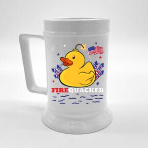 Fireworks Happy 4th Of July US Flag American 4th Of July Beer Stein