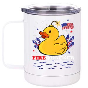 Fireworks Happy 4th Of July US Flag American 4th Of July 12 oz Stainless Steel Tumbler Cup