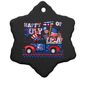 Fireworks Happy 4th Of July Usa Flag American 4th July Ceramic Star Ornament