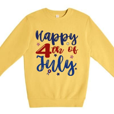 Fireworks Happy 4th Of July US Flag American 4th Of July Premium Crewneck Sweatshirt