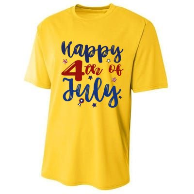 Fireworks Happy 4th Of July US Flag American 4th Of July Performance Sprint T-Shirt