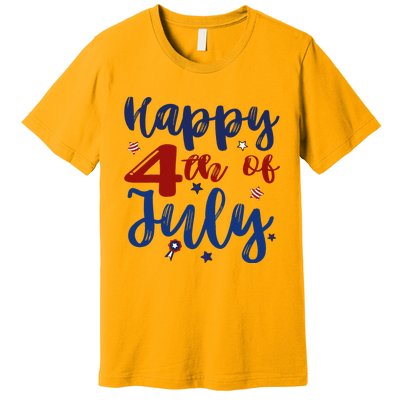 Fireworks Happy 4th Of July US Flag American 4th Of July Premium T-Shirt