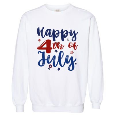 Fireworks Happy 4th Of July US Flag American 4th Of July Garment-Dyed Sweatshirt