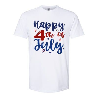 Fireworks Happy 4th Of July US Flag American 4th Of July Softstyle CVC T-Shirt