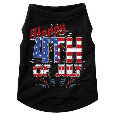 Fireworks Happy 4th Of July US Flag American 4th Of July Doggie Tank