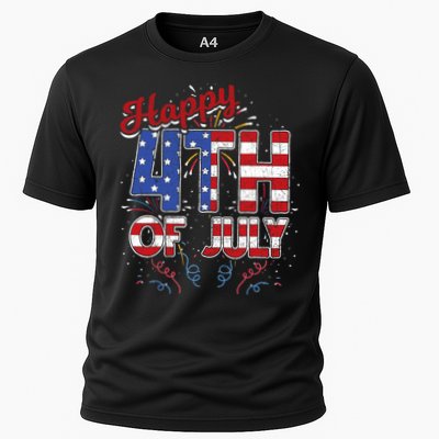 Fireworks Happy 4th Of July US Flag American 4th Of July Performance Shirt