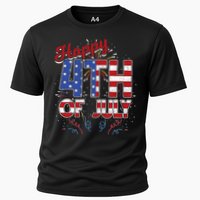 Fireworks Happy 4th Of July US Flag American 4th Of July Cooling Performance Crew T-Shirt