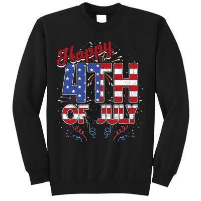 Fireworks Happy 4th Of July US Flag American 4th Of July Sweatshirt