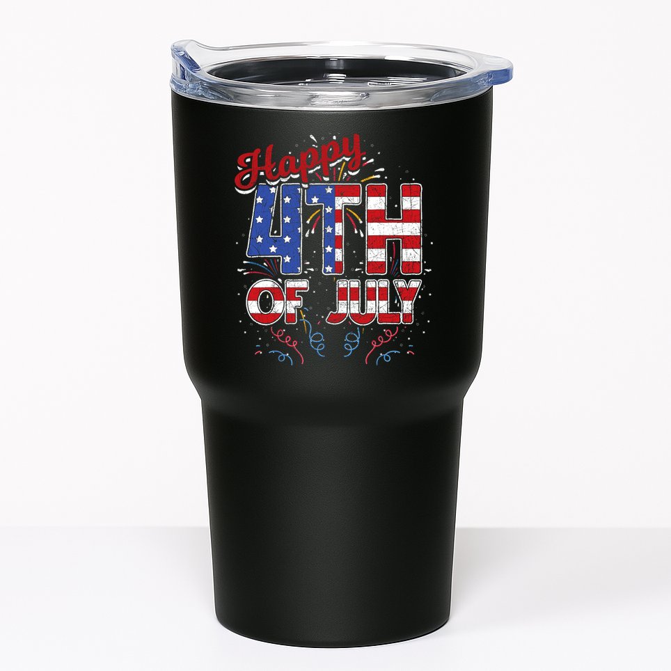Fireworks Happy 4th Of July US Flag American 4th Of July Tumbler
