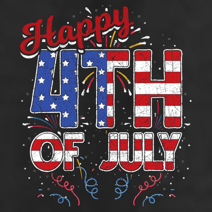 Fireworks Happy 4th Of July US Flag American 4th Of July 25L Jumbo Tote