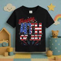 Fireworks Happy 4th Of July US Flag American 4th Of July Toddler T-Shirt