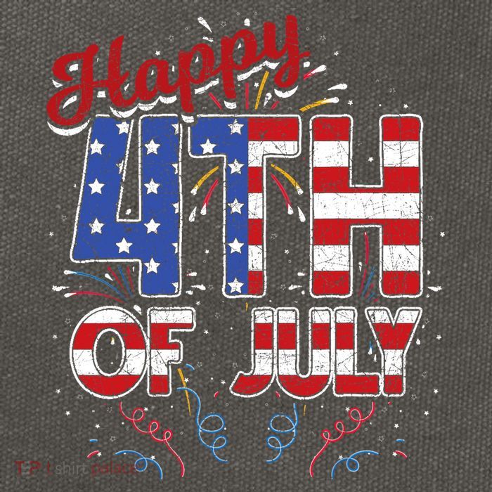 Fireworks Happy 4th Of July US Flag American 4th Of July Cotton Canvas Backpack
