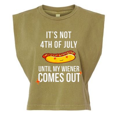 Funny Hotdog 4th Of July Garment-Dyed Women's Muscle Tee