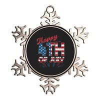 Fireworks Happy 4th Of July US Flag American 4th Of July (1) Metallic Star Ornament