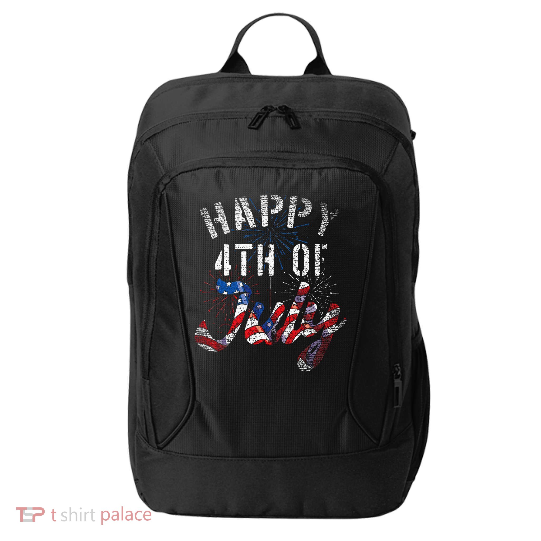 Fireworks Happy 4th Of July Us Flag American 4th Of July City Backpack