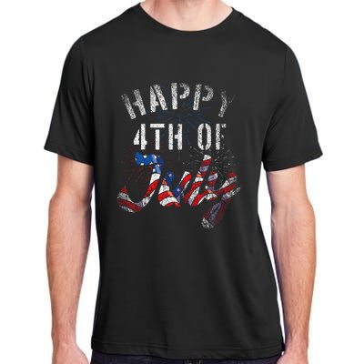 Fireworks Happy 4th Of July Us Flag American 4th Of July Adult ChromaSoft Performance T-Shirt