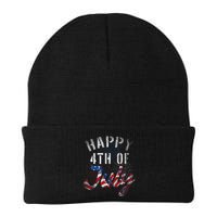 Fireworks Happy 4th Of July Us Flag American 4th Of July Beanie