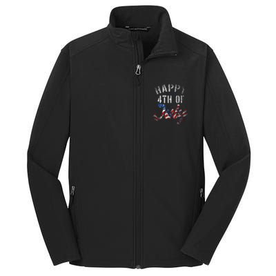 Fireworks Happy 4th Of July Us Flag American 4th Of July Core Soft Shell Jacket