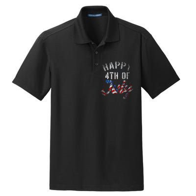 Fireworks Happy 4th Of July Us Flag American 4th Of July Dry Zone Grid Polo