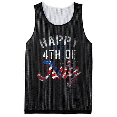 Fireworks Happy 4th Of July Us Flag American 4th Of July Mesh Reversible Basketball Jersey Tank